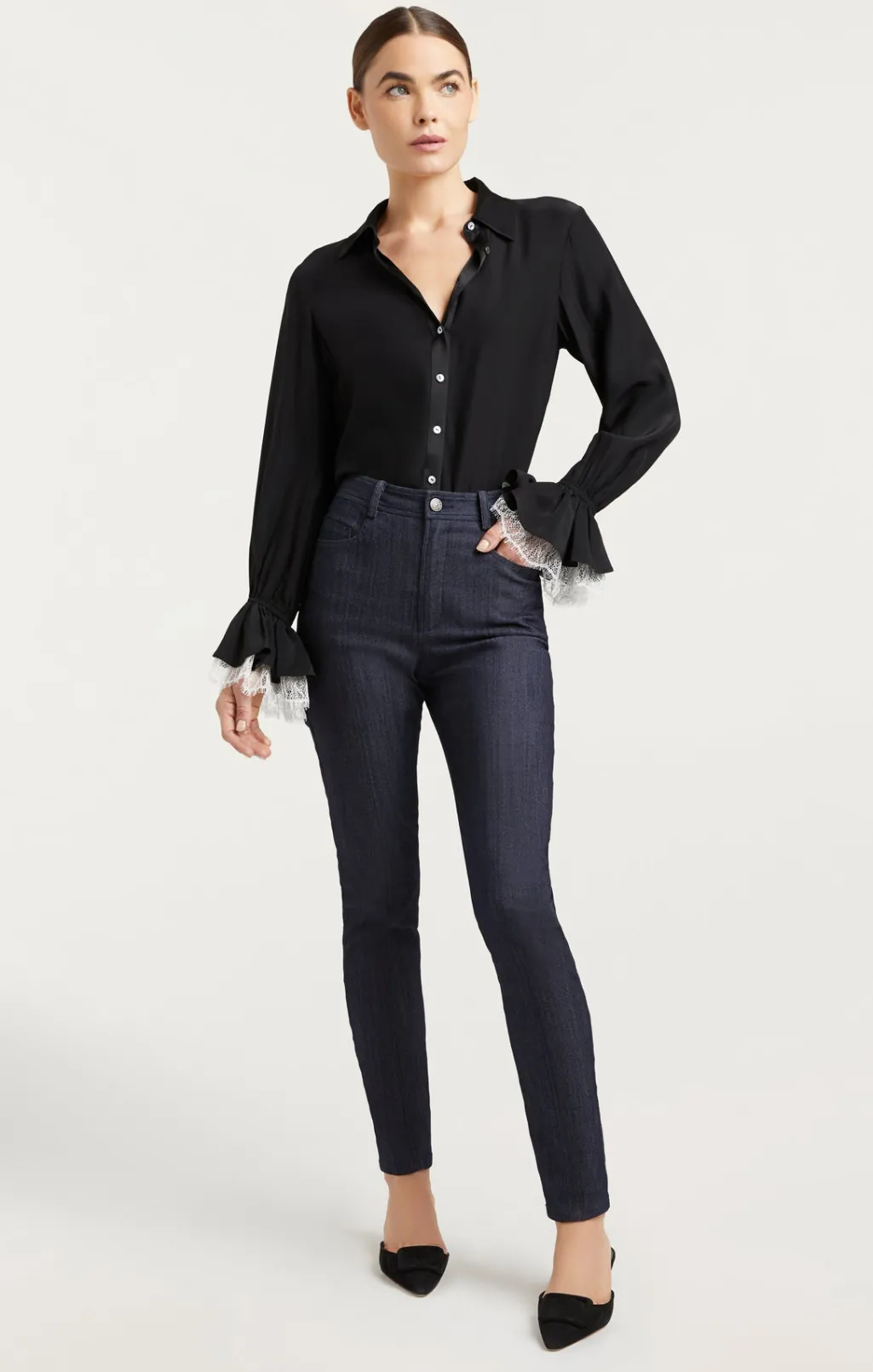 Cinq à Sept Roxie Top Black/ivory Outlet
