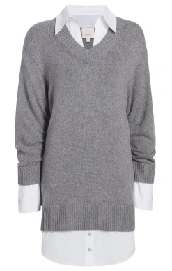 Cinq à Sept Santina Dress HeatherGrey/White