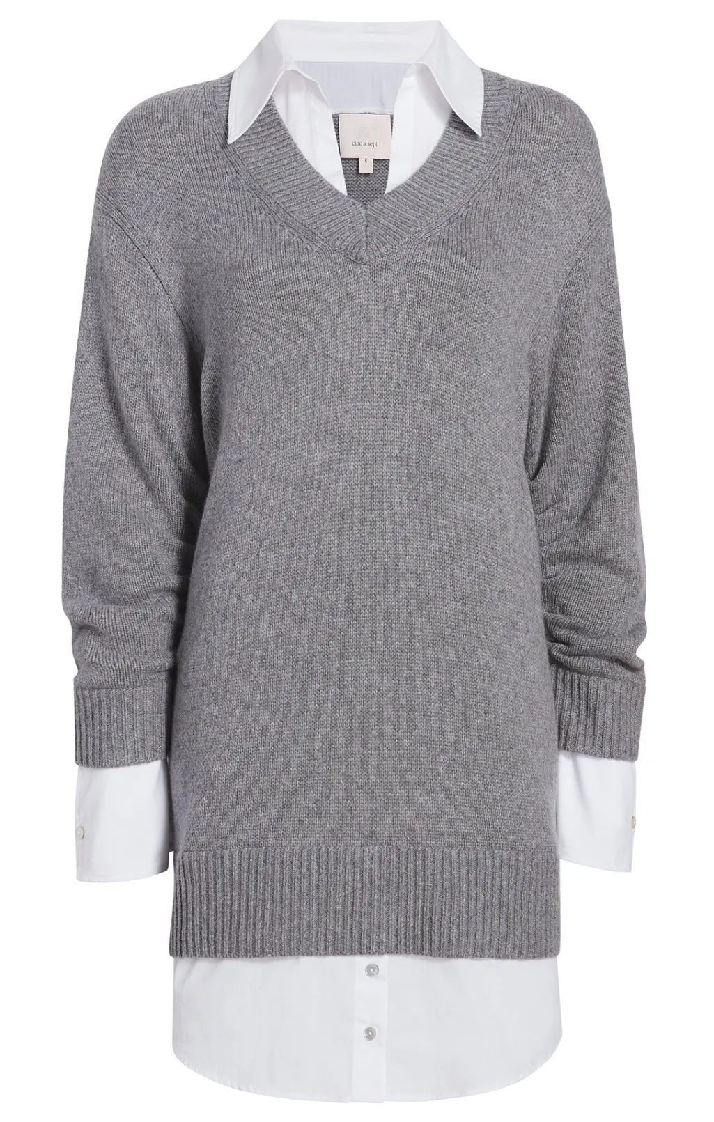 Cinq à Sept Santina Dress HeatherGrey/White