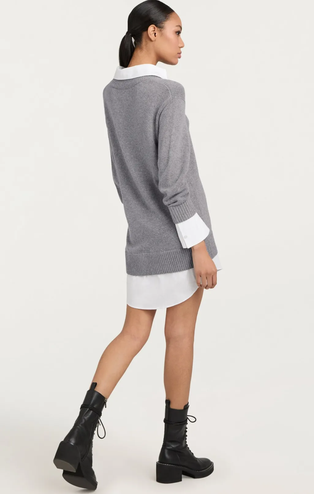 Cinq à Sept Santina Dress HeatherGrey/White