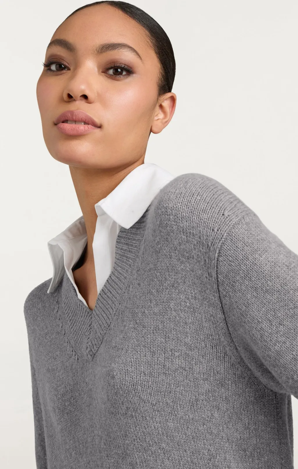 Cinq à Sept Santina Dress HeatherGrey/White