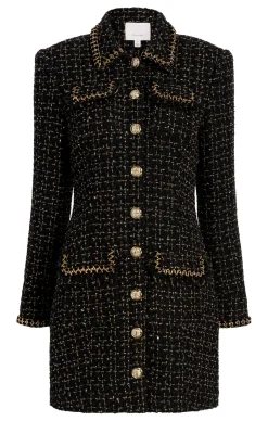 Cinq à Sept Sasha Dress Black/Gold Discount
