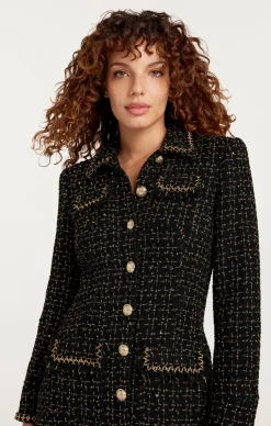 Cinq à Sept Sasha Dress Black/Gold Discount