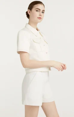 Cinq à Sept Sateen Coco Jacket White