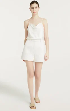 Cinq à Sept Sateen Galena Short White Clearance