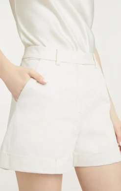Cinq à Sept Sateen Galena Short White Clearance