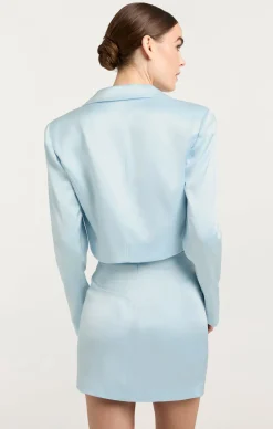 Cinq à Sept Satin Ida Jacket GlacialBlue New