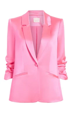 Cinq à Sept Satin Kylie Blazer ElectricPink New