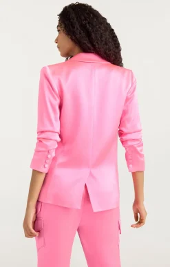 Cinq à Sept Satin Kylie Blazer ElectricPink New