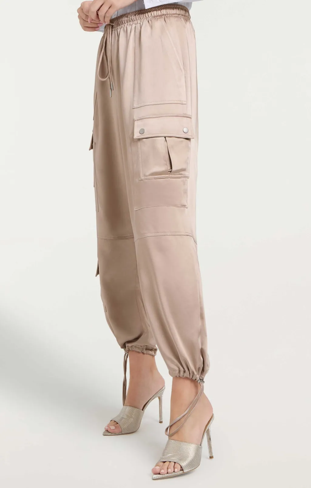 Cinq à Sept Satin Nitsan Parachute Pant Oyster Online
