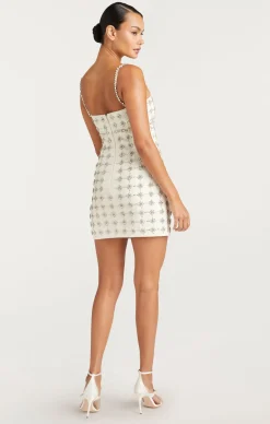 Cinq à Sept Satine Dress Ivory/Silver Online