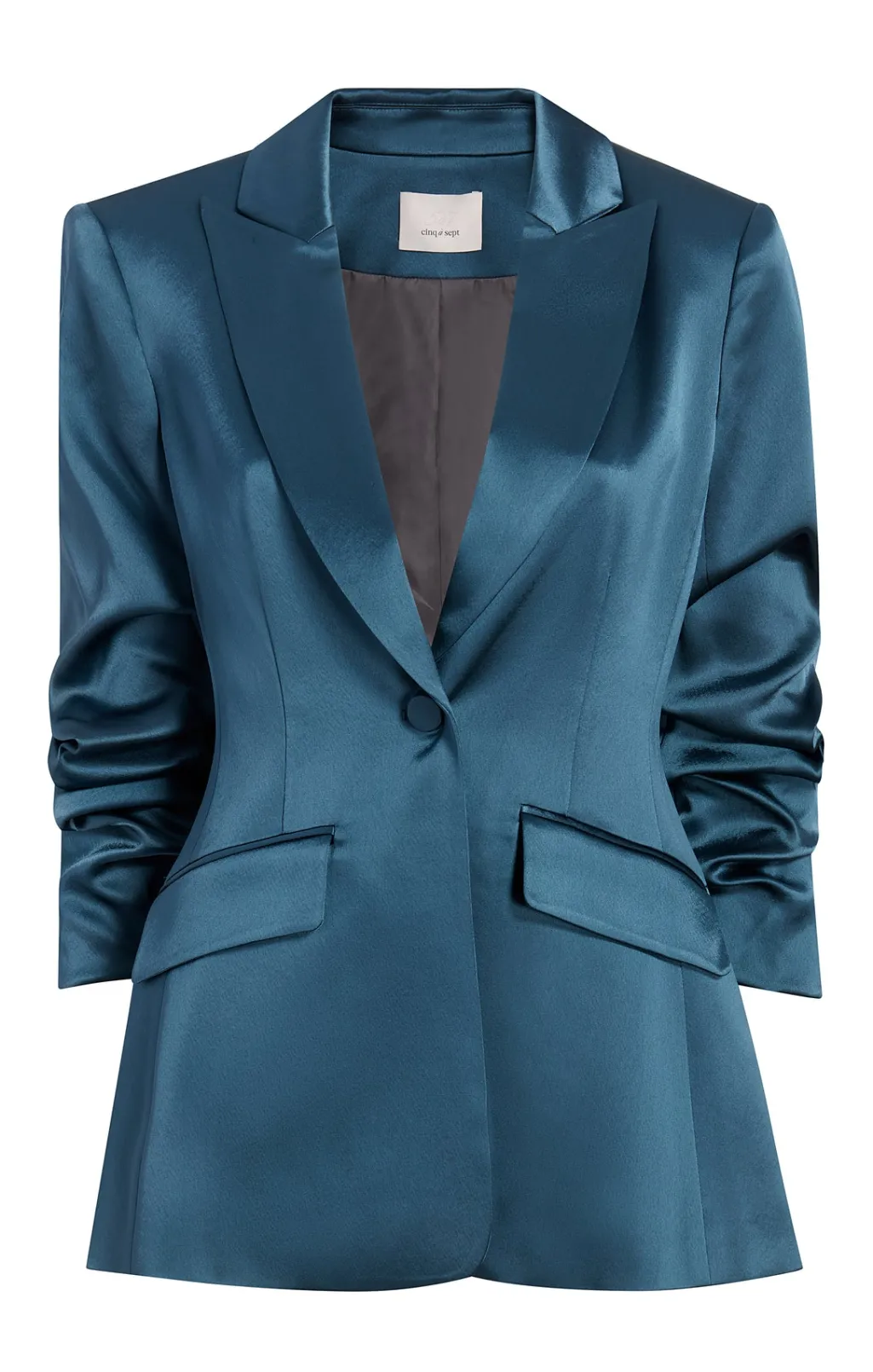 Cinq à Sept Scrunched Cheyenne Blazer SmoothSatinOnyx Hot