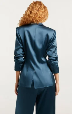 Cinq à Sept Scrunched Cheyenne Blazer SmoothSatinOnyx Hot