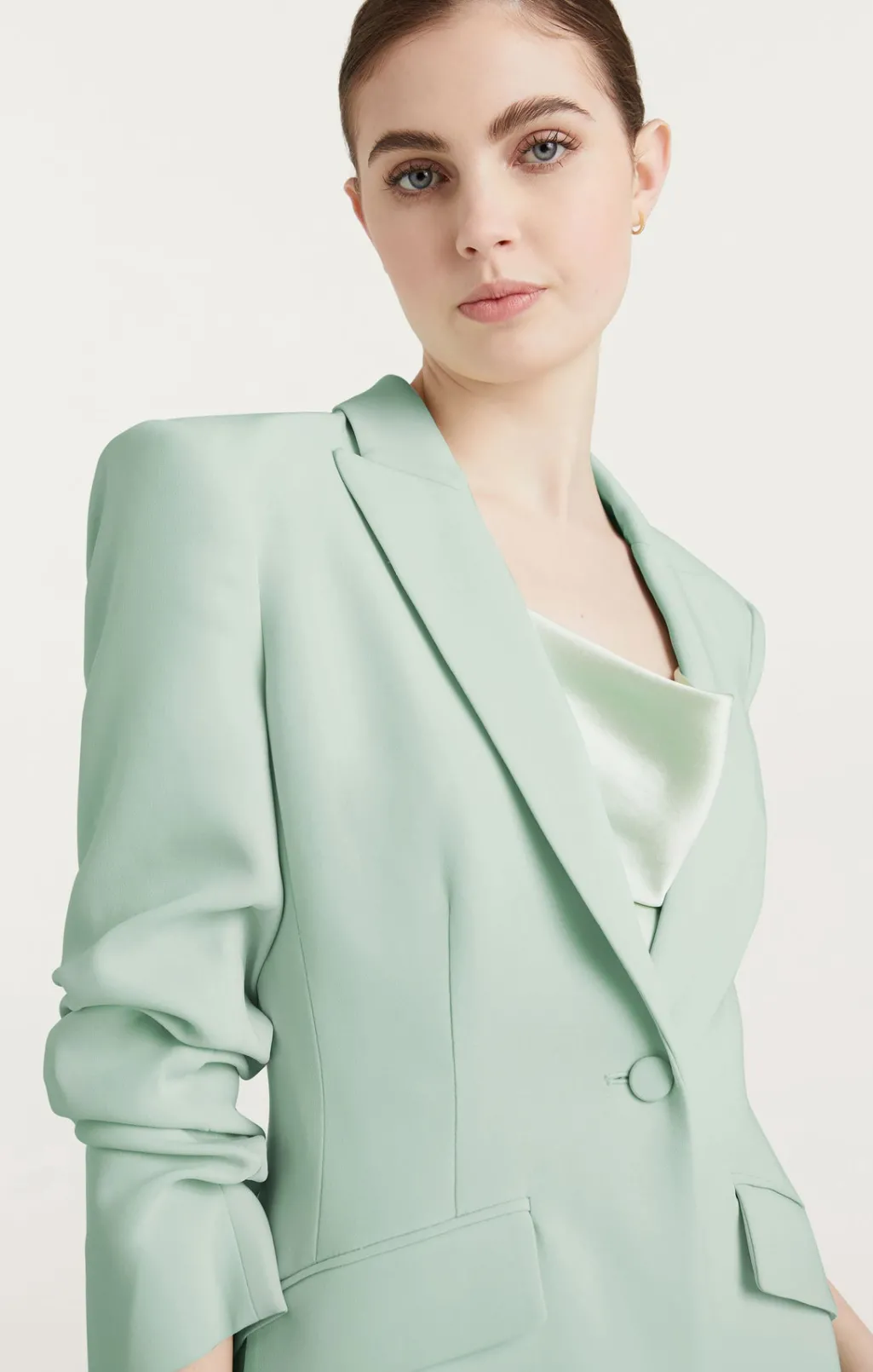 Cinq à Sept Scrunched Cheyenne Blazer Celadon Hot