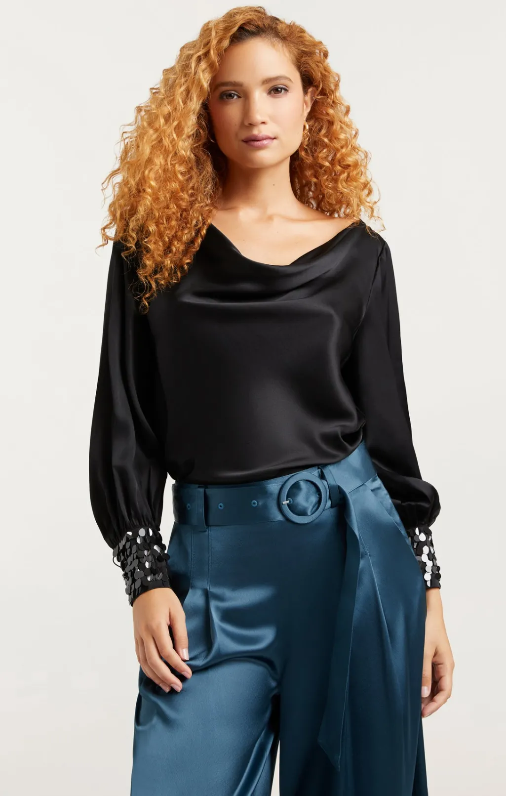 Cinq à Sept Sequin Cuff Taylee Top Black Outlet