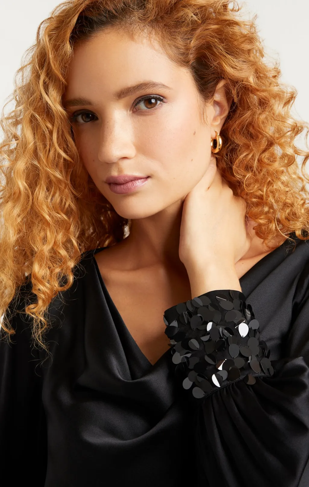 Cinq à Sept Sequin Cuff Taylee Top Black Outlet