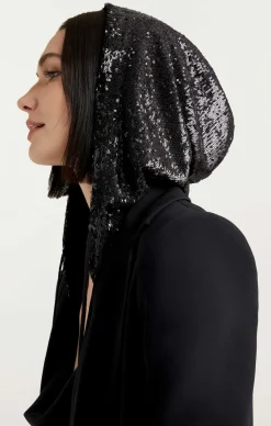 Cinq à Sept Sequin Hooded Khloe Blazer Black