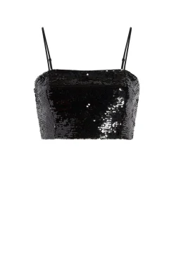 Cinq à Sept Sequin Nikki Top Black Sale