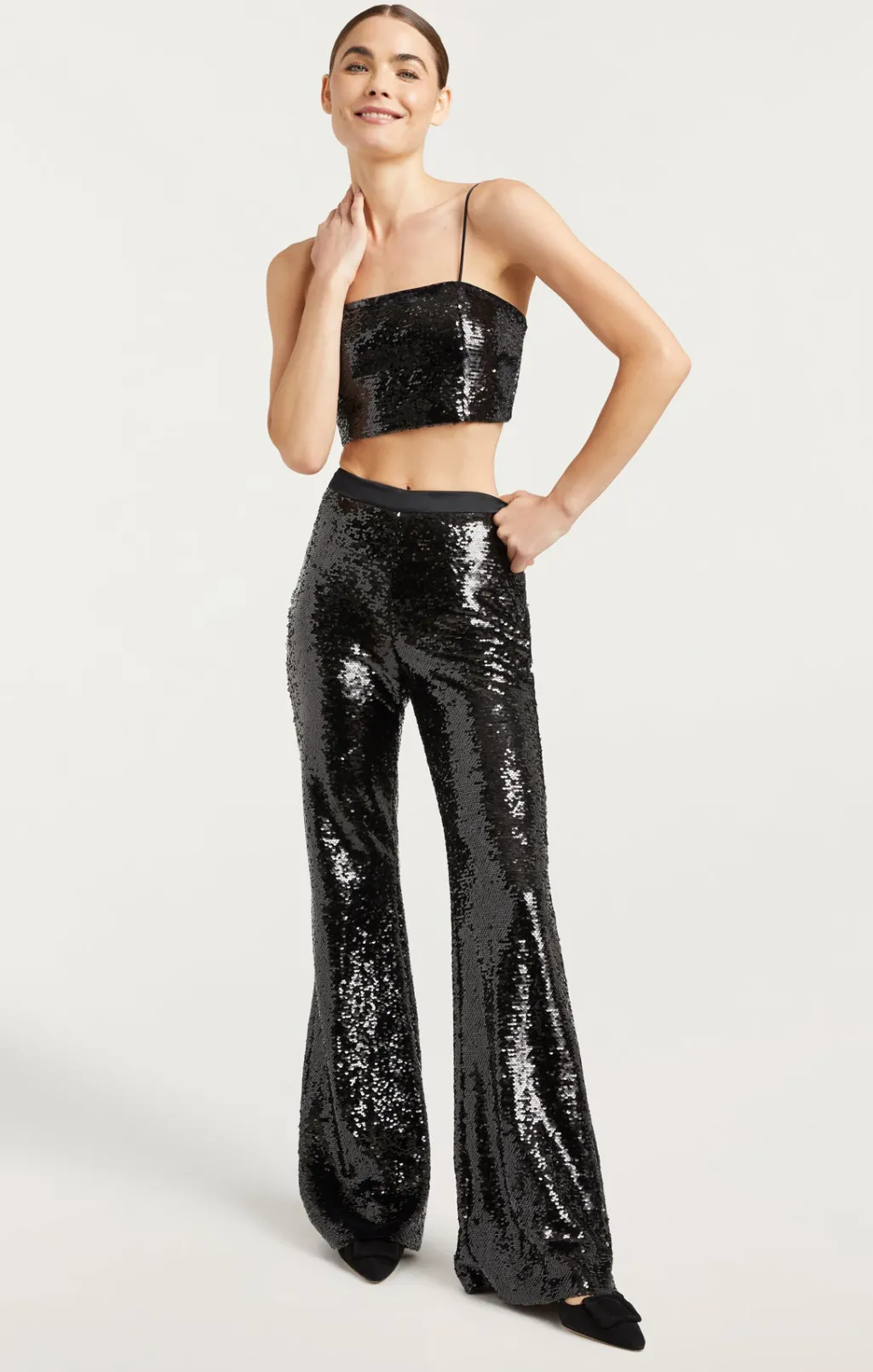 Cinq à Sept Sequin Nikki Top Black Sale