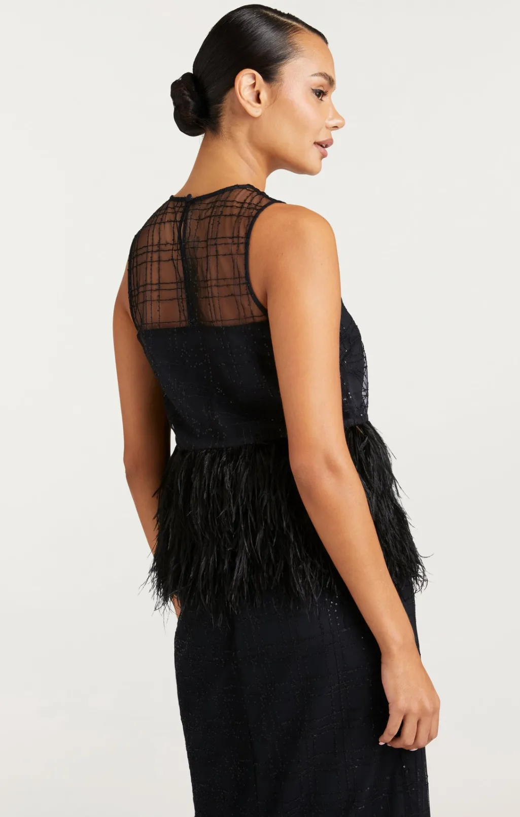 Cinq à Sept Sequin Plaid Charisse Top Black New