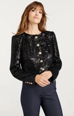 Cinq à Sept Sequin Randi Jacket Black Discount