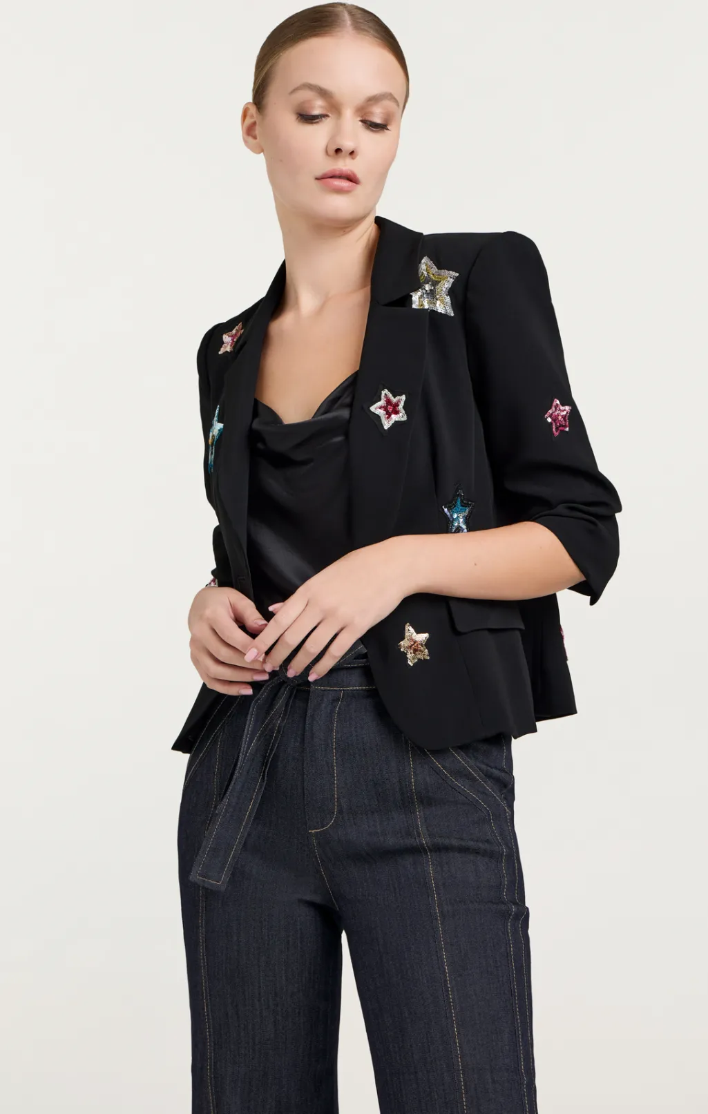 Cinq à Sept Sequin Star Le Petit Khloe Blazer Black/multi Outlet