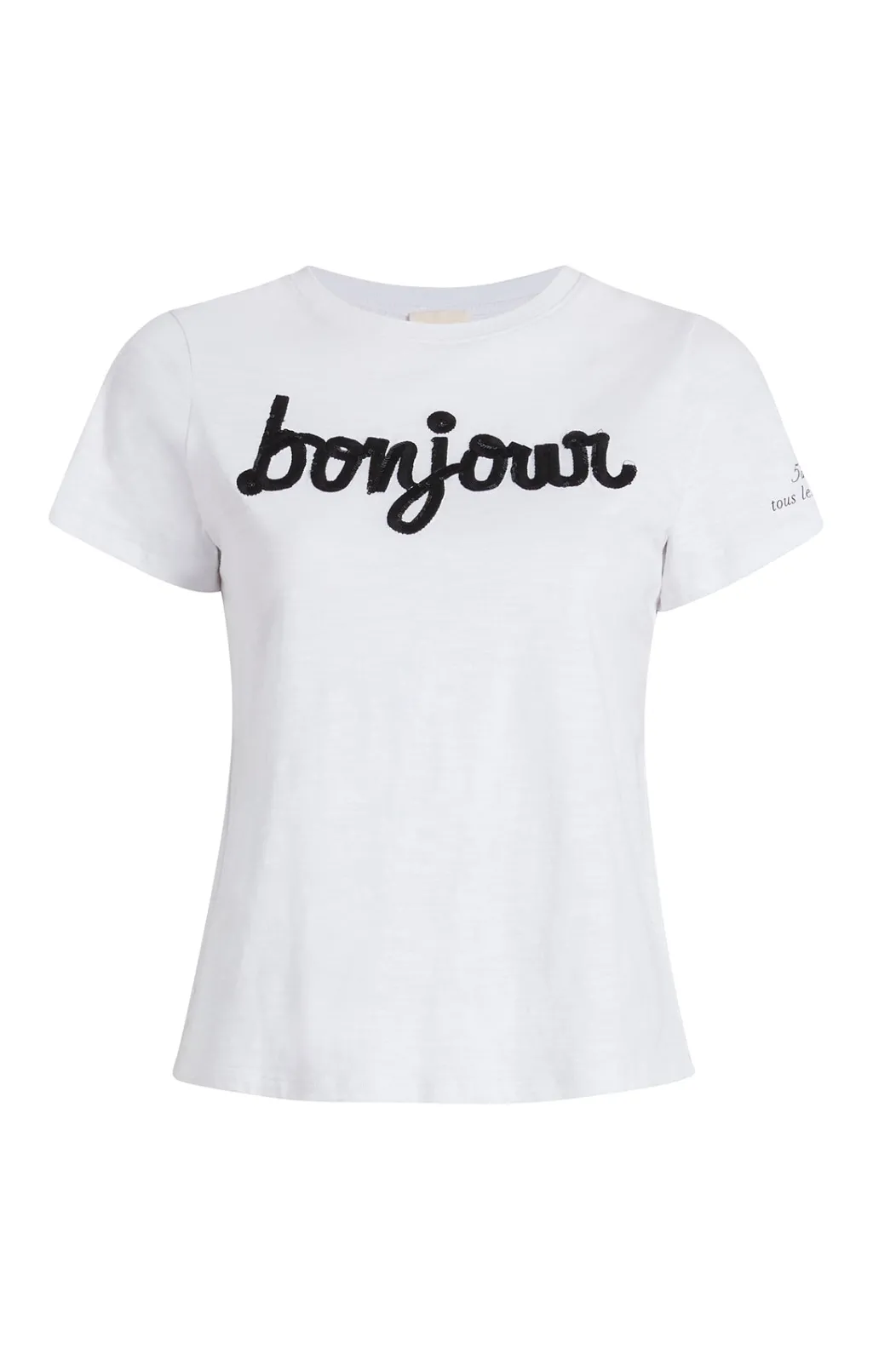 Cinq à Sept Shrunken Fringe Bonjour Tee White/Black