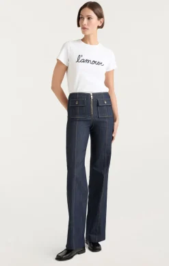 Cinq à Sept Shrunken L'amour Tee White/navy Clearance