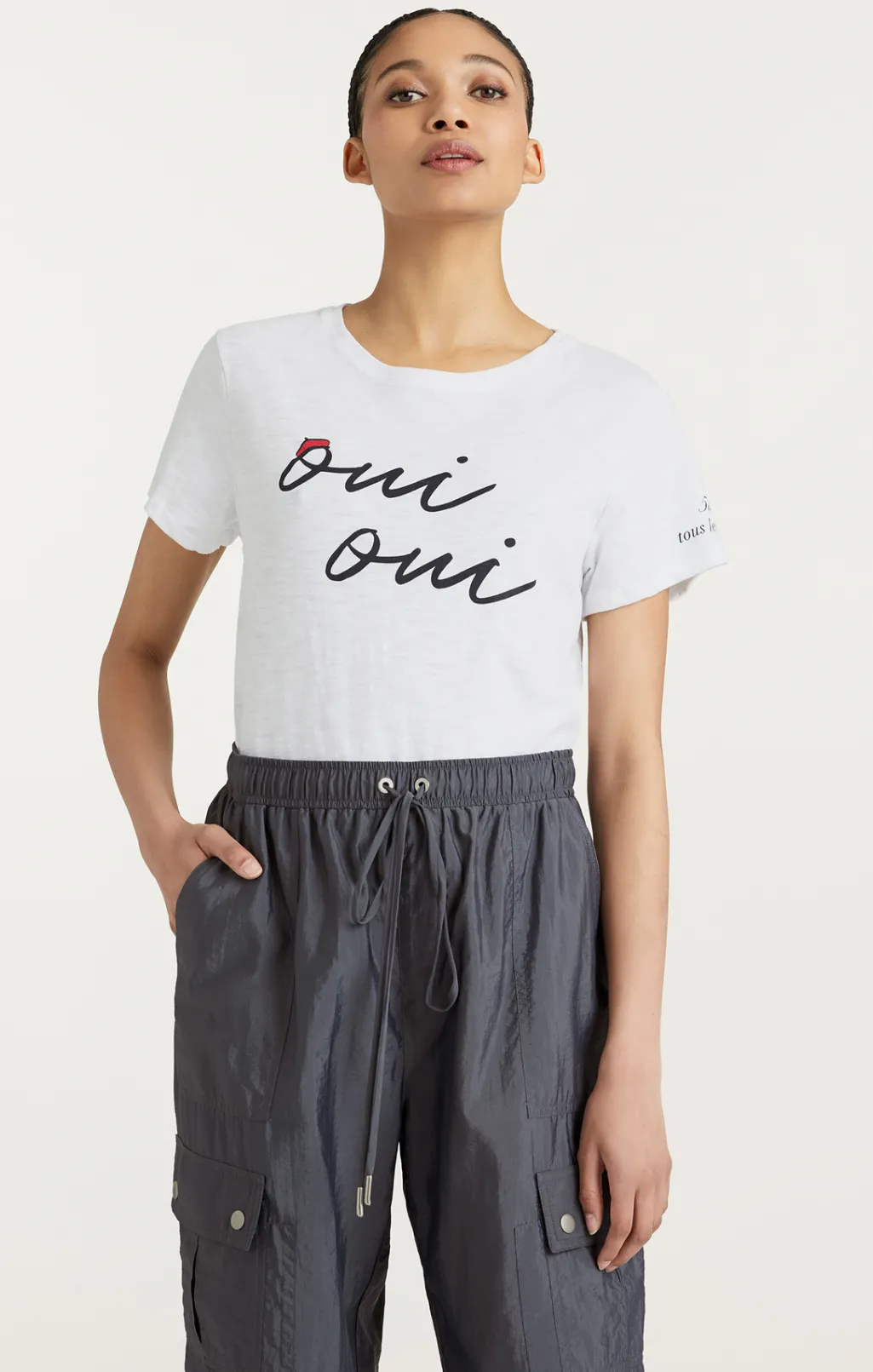 Cinq à Sept Shrunken Oui Oui Tee White/black Clearance