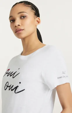 Cinq à Sept Shrunken Oui Oui Tee White/black Clearance