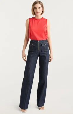 Cinq à Sept Sleeveless Braided Tee DeepTangelo Clearance