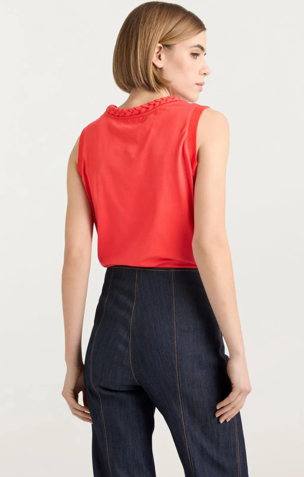 Cinq à Sept Sleeveless Braided Tee DeepTangelo Clearance