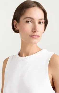 Cinq à Sept Sleeveless Braided Tee White New