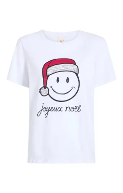 Cinq à Sept Smiley Joyeux Noel Tee White/Black Online