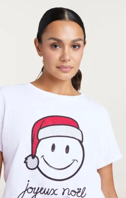 Cinq à Sept Smiley Joyeux Noel Tee White/Black Online