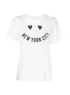 Cinq à Sept Smiley New York Tee White-black New