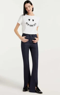 Cinq à Sept Smiley New York Tee White-black New