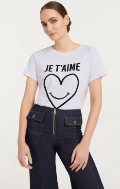 Cinq à Sept Smiling Heart Tee White New