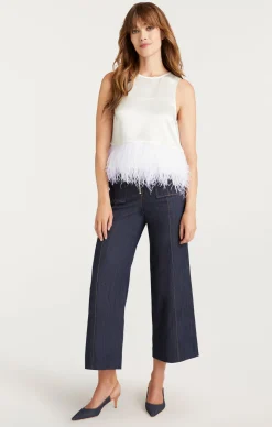 Cinq à Sept Smooth Satin Charisse Top Ivory Clearance