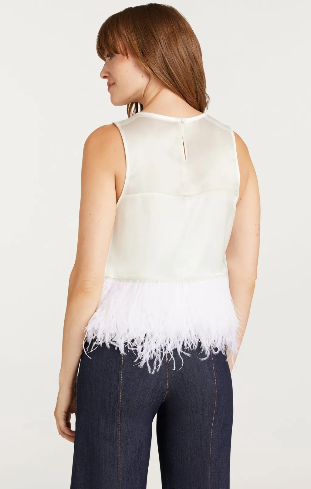 Cinq à Sept Smooth Satin Charisse Top Ivory Clearance