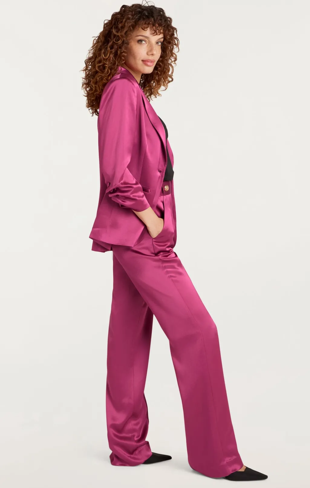 Cinq à Sept Smooth Satin Khloe Blazer DarkUbe Online