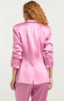 Cinq à Sept Smooth Satin Scrunched Cheyenne Blazer Primrose Best