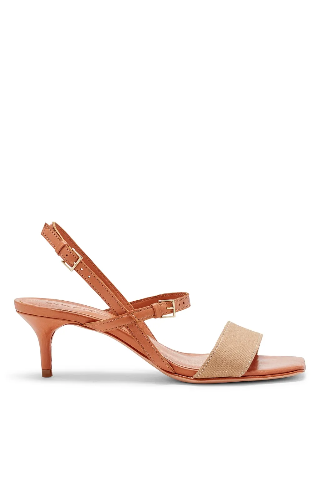 Cinq à Sept Sophie Denim Ankle Strap Sandal Sahara/Saddle New