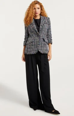 Cinq à Sept Spacedye Tweed Khloe Blazer BlackMulti New