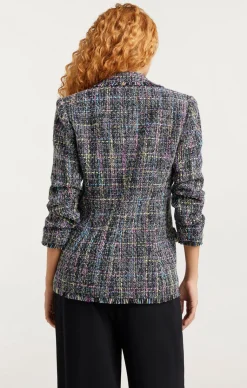 Cinq à Sept Spacedye Tweed Khloe Blazer BlackMulti New