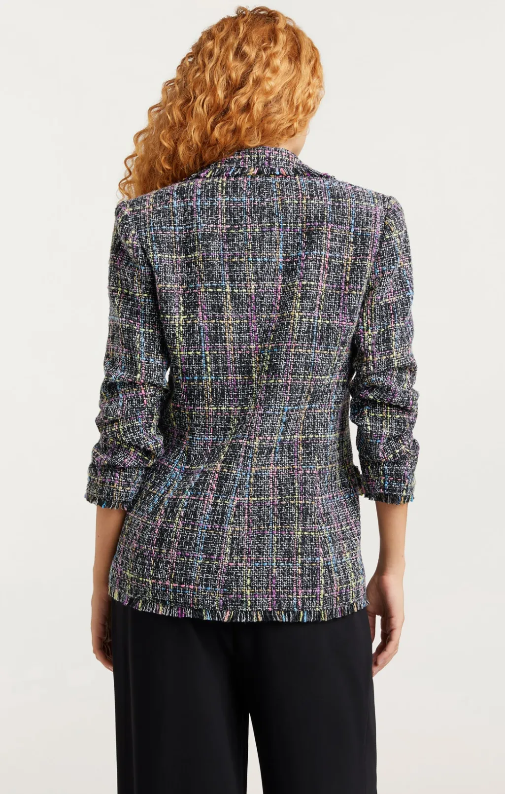 Cinq à Sept Spacedye Tweed Khloe Blazer BlackMulti New