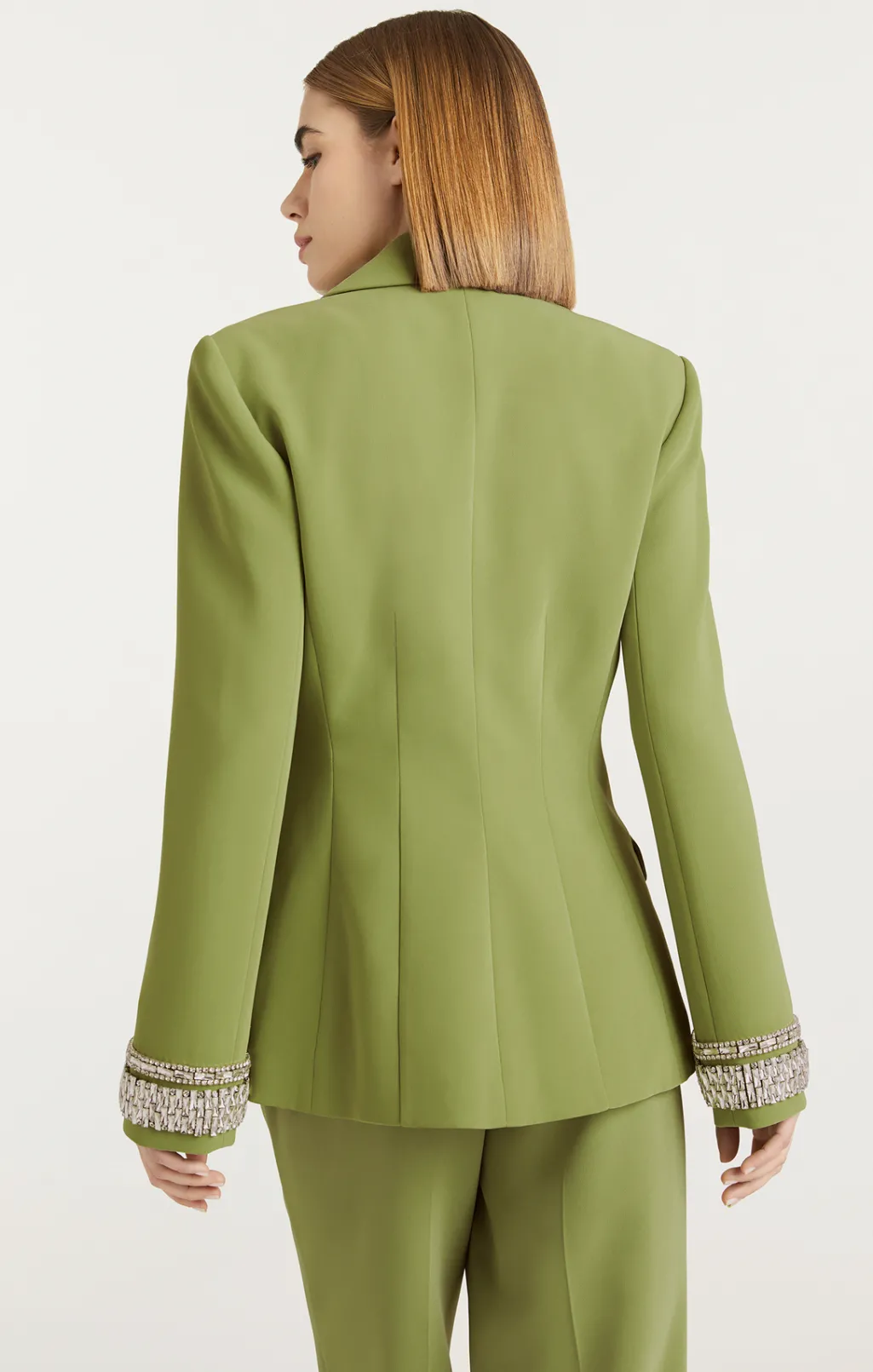 Cinq à Sept Stacked Jewelry Embellished Cheyenne Blazer Moss Hot