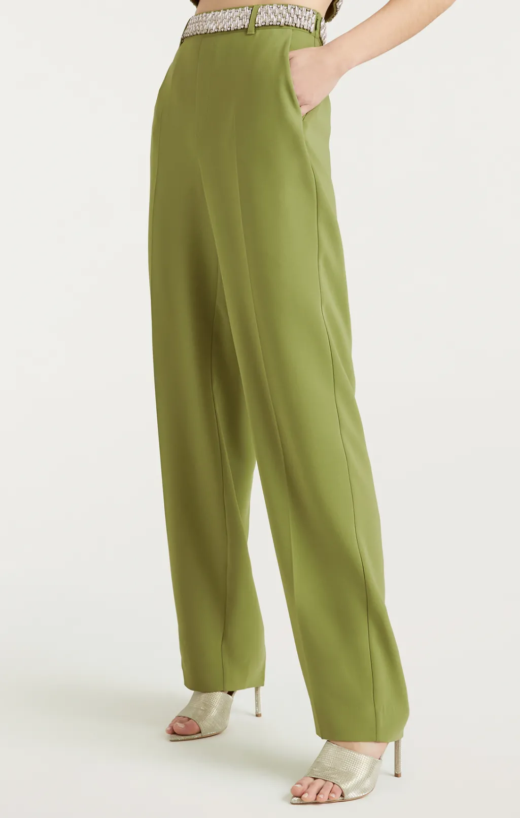 Cinq à Sept Stacked Jewelry Embellished Collins Pant Moss Online