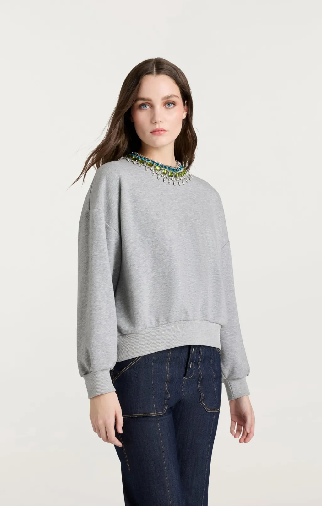 Cinq à Sept Stacked Necklace Brandy Pullover HeatherGrey/Multi New