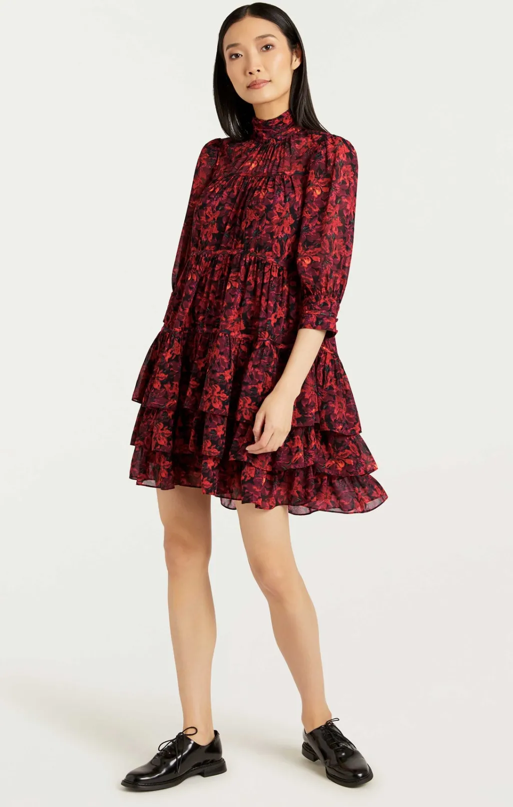 Cinq à Sept Stargazer Lilies Riva Dress CallaLilyMult Best